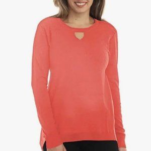 Long Sleeve Blouse Keyhole Top One A